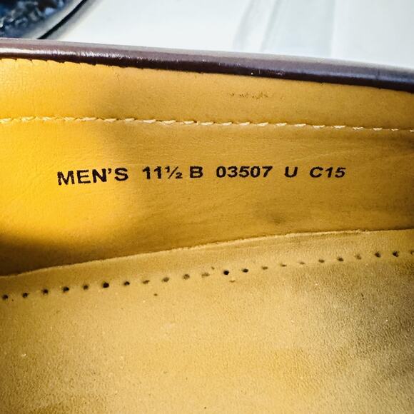 Cole Haan Shoes Mens 11.5 Burgundy Leather Tassel Loafers Dress Moc Toe Slip On - Picture 12 of 13